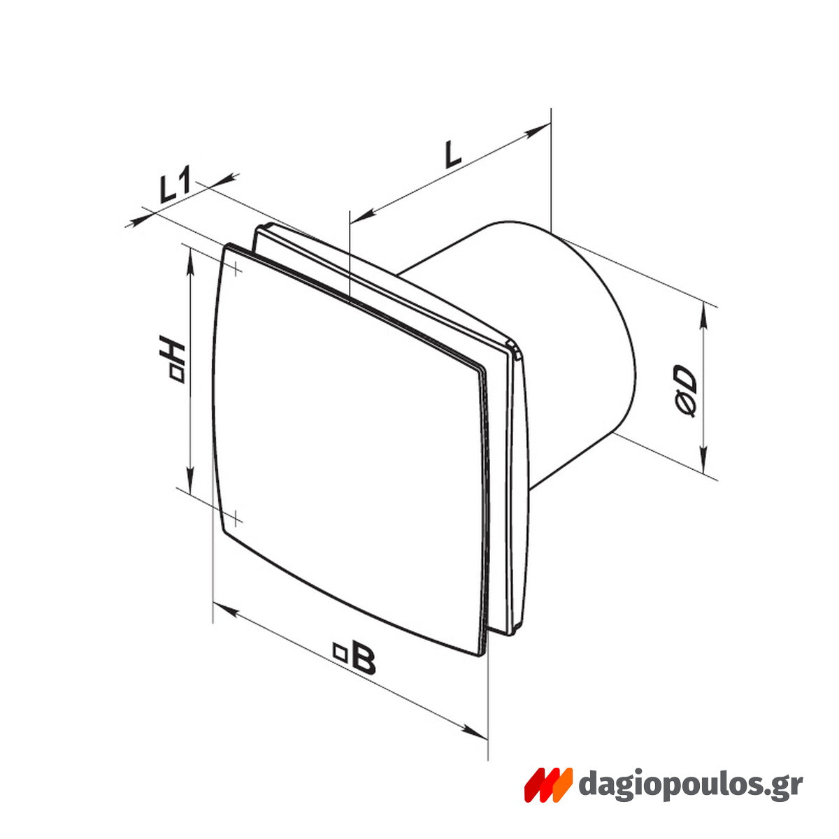 Vents LD 100 Ανεμιστήρας Τοίχου Ηλεκτρικός Κρυφός Φ100mm