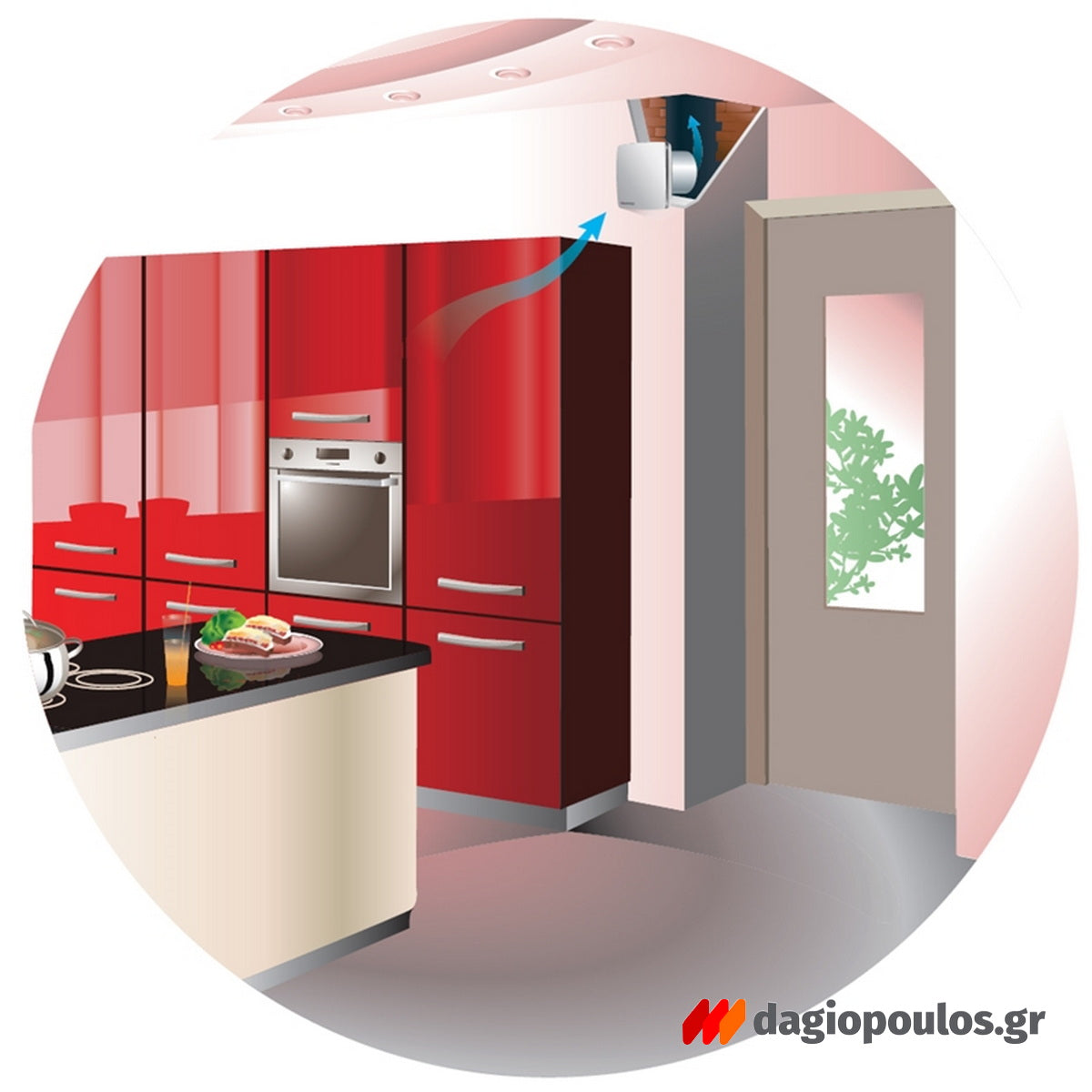 Vents LD 100 Ανεμιστήρας Τοίχου Ηλεκτρικός Κρυφός Φ100mm