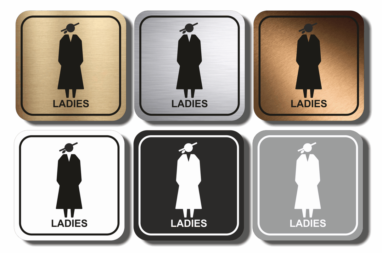 Πινακίδα Σήμανσης WC Aκρυλικό Plexiglass “WC LADIES” 110mm x 110mm