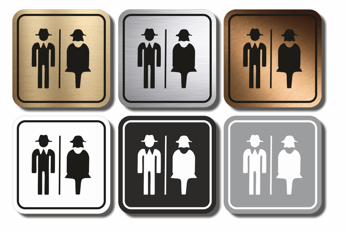 Πινακίδα Σήμανσης WC Aκρυλικό Plexiglass “WC” 110mm x 110mm