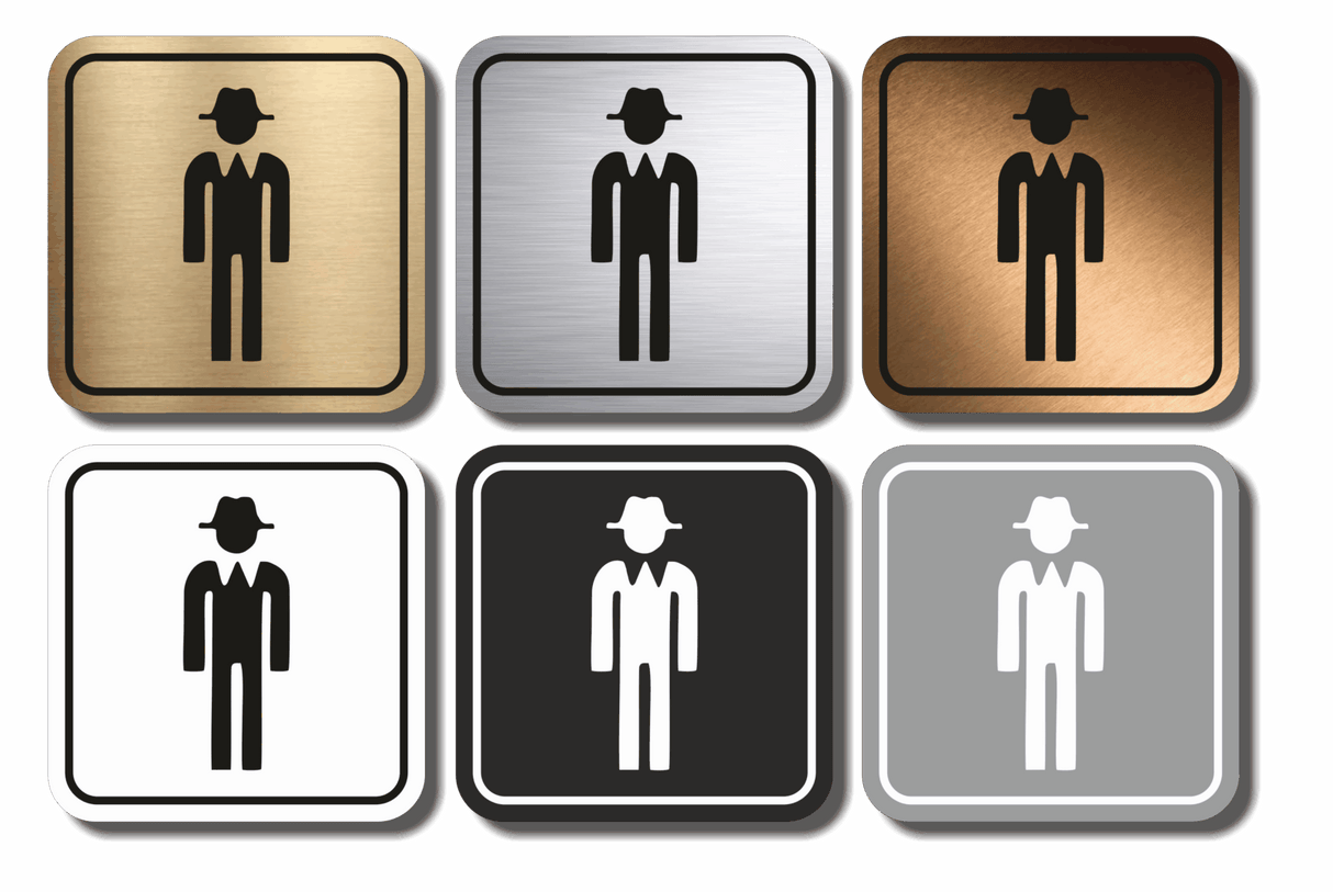 Πινακίδα Σήμανσης WC Aκρυλικό Plexiglass “WC MEN” 110mm x 110mm