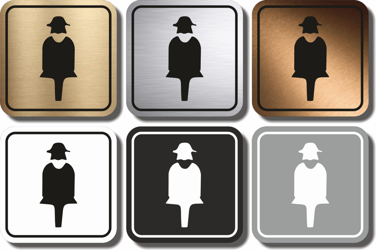 Πινακίδα Σήμανσης WC Aκρυλικό Plexiglass “WC WOMEN” 110mm x 110mm