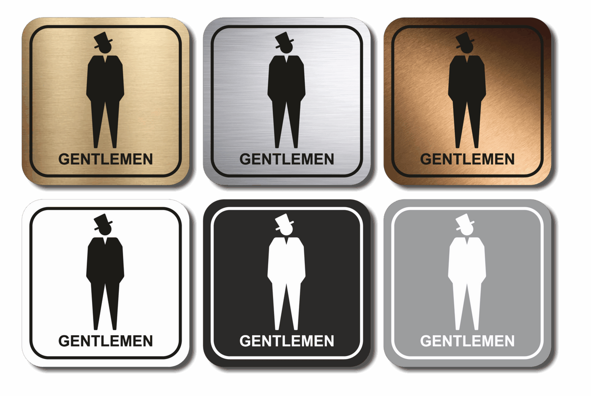 Πινακίδα Σήμανσης WC Aκρυλικό Plexiglass “WC GENTLEMEN” 110mm x 110mm