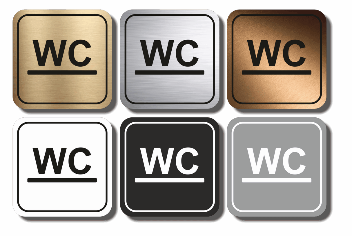 Πινακίδα Σήμανσης WC Aκρυλικό Plexiglass “WC” 110mm x 110mm