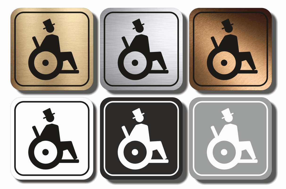 Πινακίδα Σήμανσης WC Aκρυλικό Plexiglass “WC ΑΜΕΑ” 110mm x 110mm