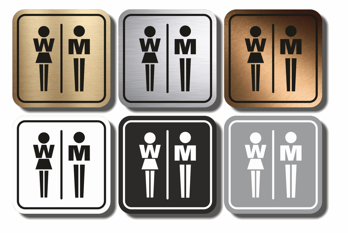 Πινακίδα Σήμανσης WC Aκρυλικό Plexiglass “WC” 110mm x 110mm