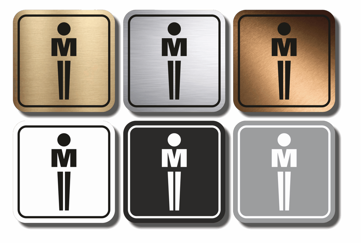 Πινακίδα Σήμανσης WC Aκρυλικό Plexiglass “WC MEN” 110mm x 110mm