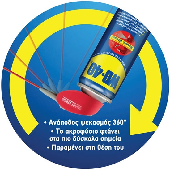 WD40 Smart Straw MultiUse Spray Λιπαντικό Αντισκουριακό Πολλαπλών Χρήσεων 450ml
