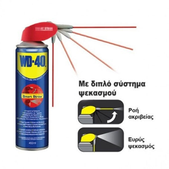 WD40 Smart Straw MultiUse Spray Λιπαντικό Αντισκουριακό Πολλαπλών Χρήσεων 450ml