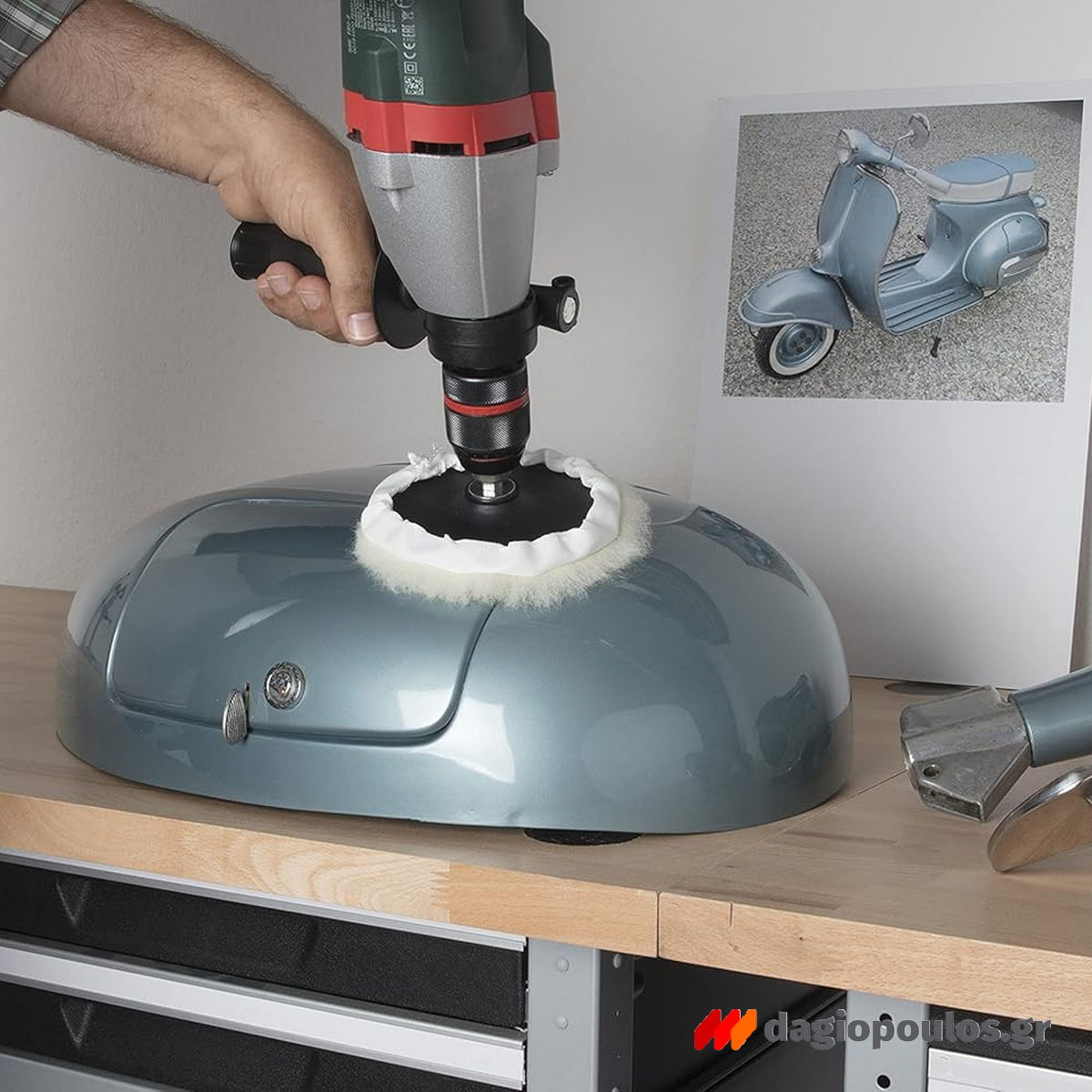 Wolfcraft 2025.000 Γούνα Γυαλίσματος με Κορδόνι Σύσφιξης 125mm