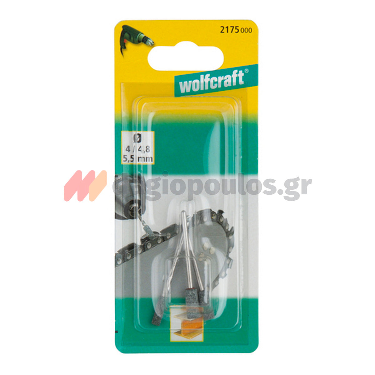 Wolfcraft 2175000 Συλλογή Πέτρες Λείανσης Δραπάνου Με Άξονα Σετ 3 Τεμ