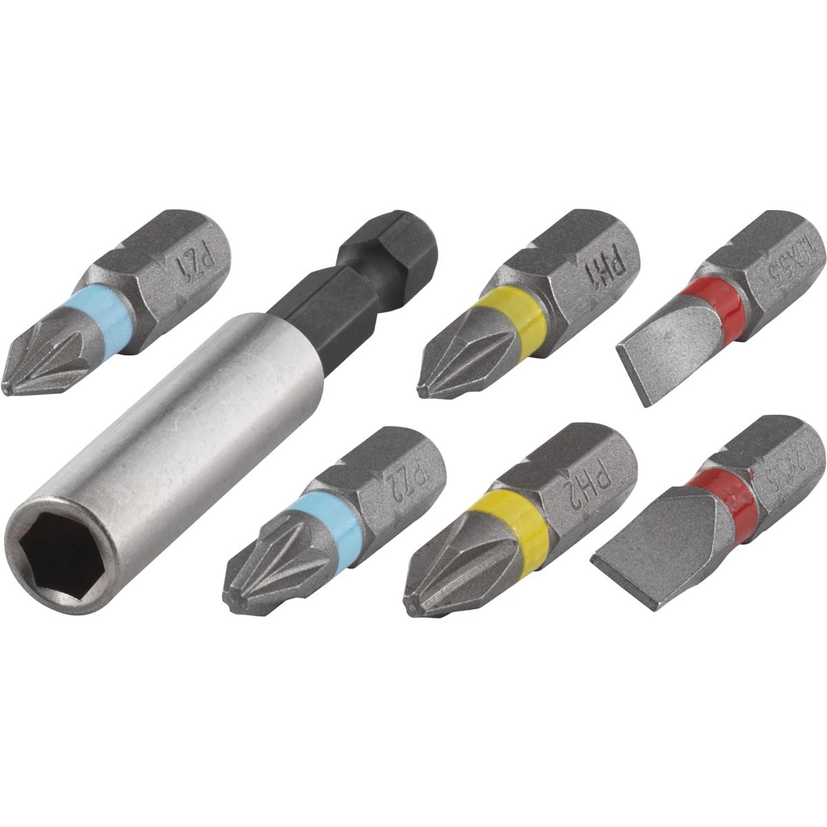 Wolfcraft 2446000 Συλλογή Μαγνητικός Φορέας - Προέκταση & Μύτες Σετ 7 Τεμ