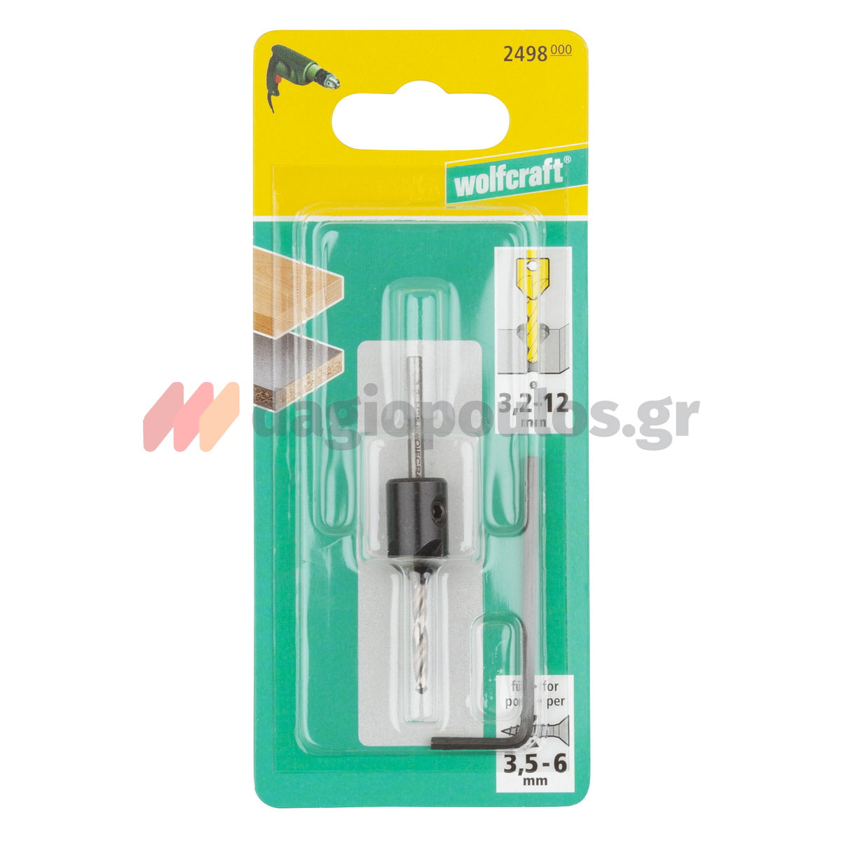 Wolfcraft 2498000 Τρυπάνι Με Φρέζα & Stop Ρυθμιζόμενο 3.2-12mm