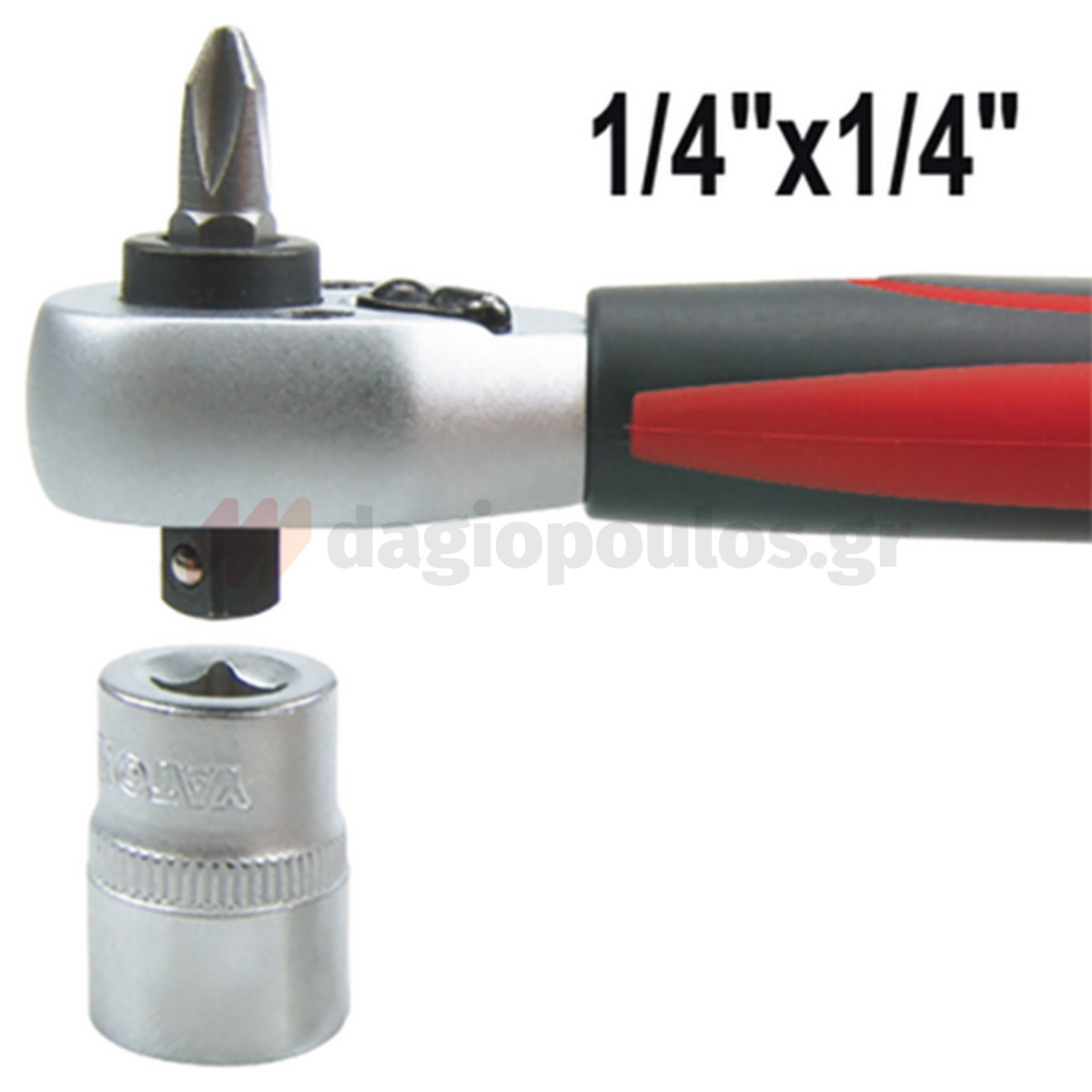 Yato YT-0331 Μανέλα Καστάνιας Διπλής Λειτουργίας 1/4" - Εξάγωνη Υποδοχή
