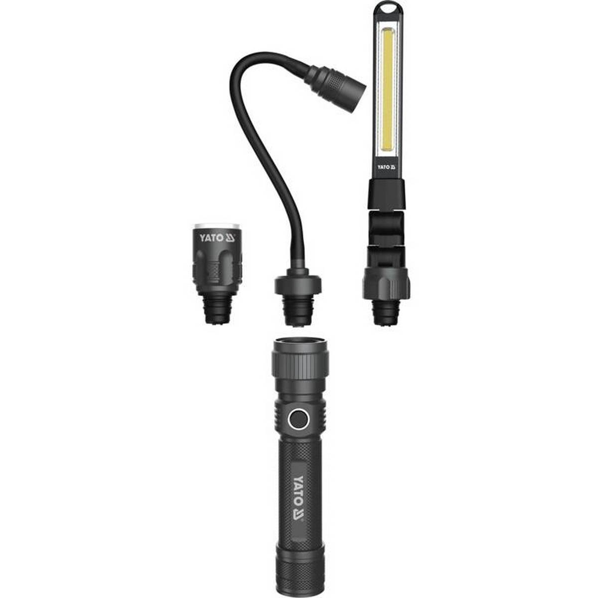 Yato YT-08521 Φακός Επιθεώρησης & Εργασίας 3 σε 1 Με Βαλίτσα 380 Lumens Επαναφορτιζόμενος