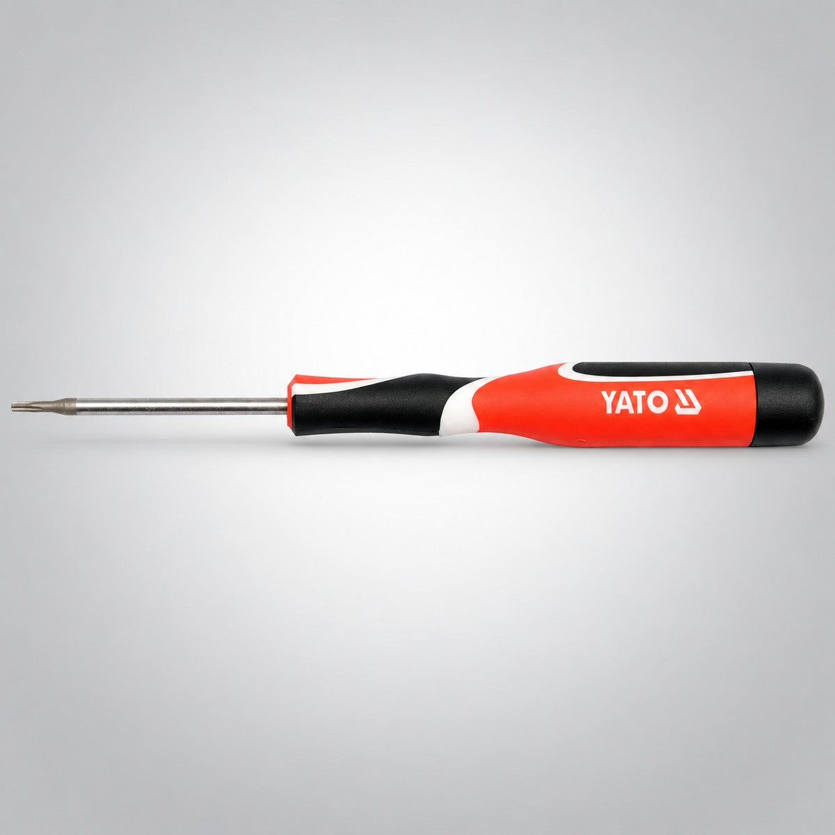 Κατσαβίδι χειρός ακριβείας Yato YT-25854 Torx T7 x 50mm με περιστρεφόμενη κεφαλή σε γκρι φόντο — επίσημη φωτογραφία σειράς