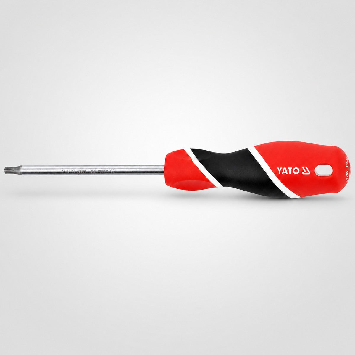 Yato YT-25958 κατσαβίδι χειρός Torx με τρύπα T25 x 100mm σε ανοιχτό γκρι φόντο