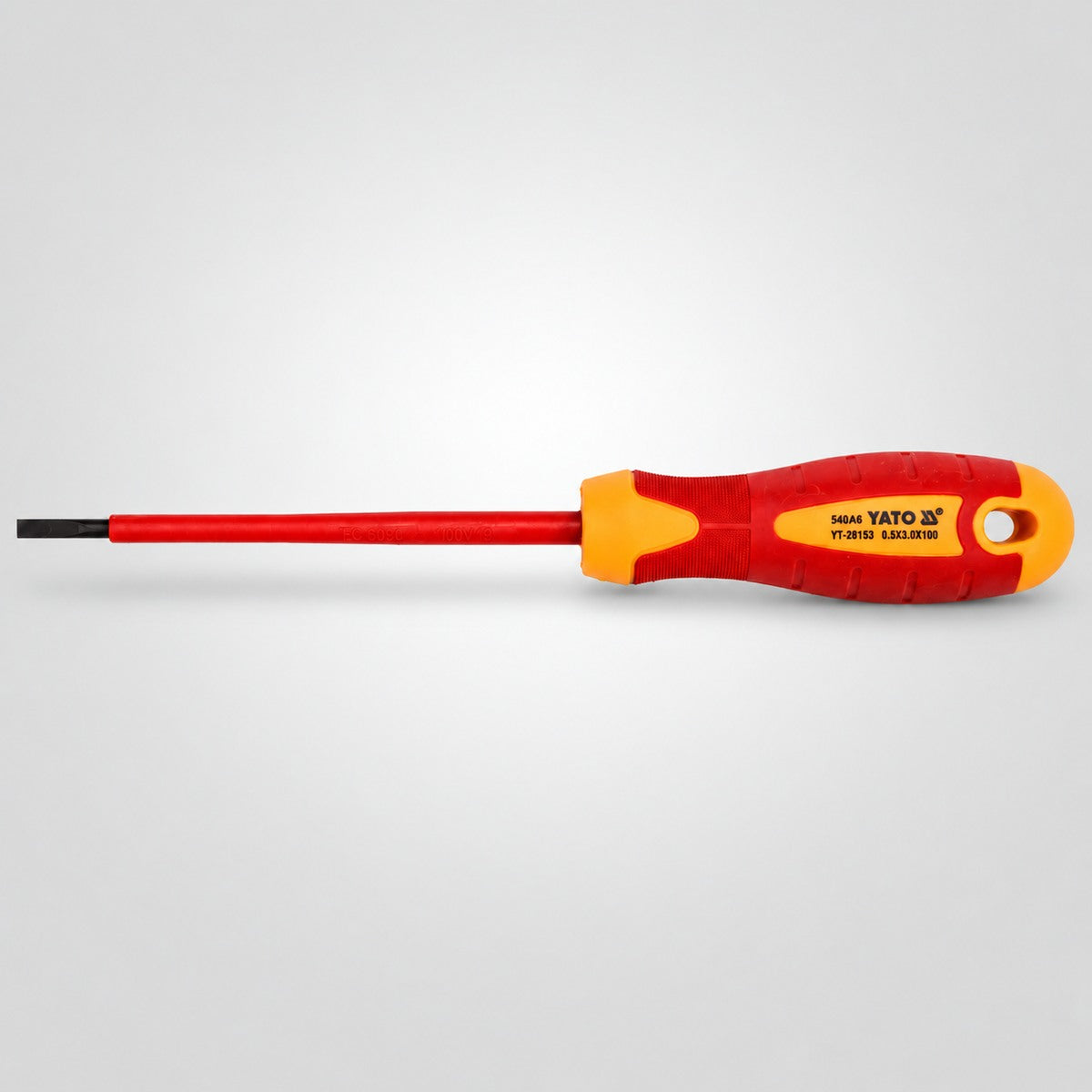 Yato YT-28153 κατσαβίδι χειρός ίσιο VDE 1000V SL 3mm x 100mm σε ανοιχτό γκρι φόντο