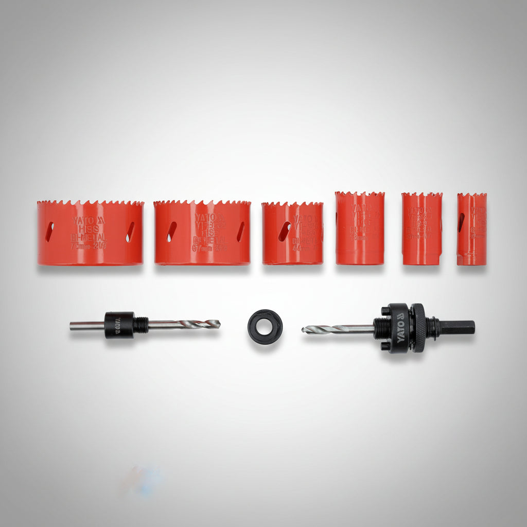 Yato YT-3380 Συλλογή Ποτηροτρύπανα & Κεντραδόροι 22mm-73mm Σετ 8 Τεμ Σε Βαλίτσα