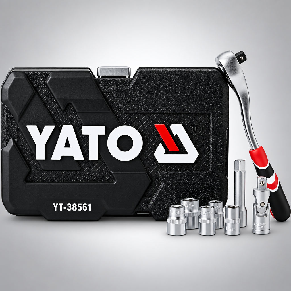 Yato YT-38561 Συλλογή Καρυδάκια & Εξαρτήματα Μανέλα Καστάνιας 3/8" Σετ 22 Τεμ Σε Κασετίνα