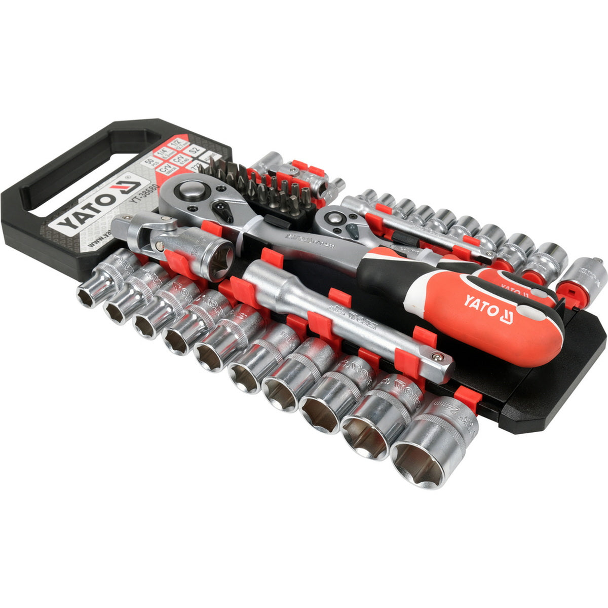 Yato YT-38680 Συλλογή Μανέλες Καστάνιας Καρυδάκια 1/4" 1/2" Σετ 51 Τεμ