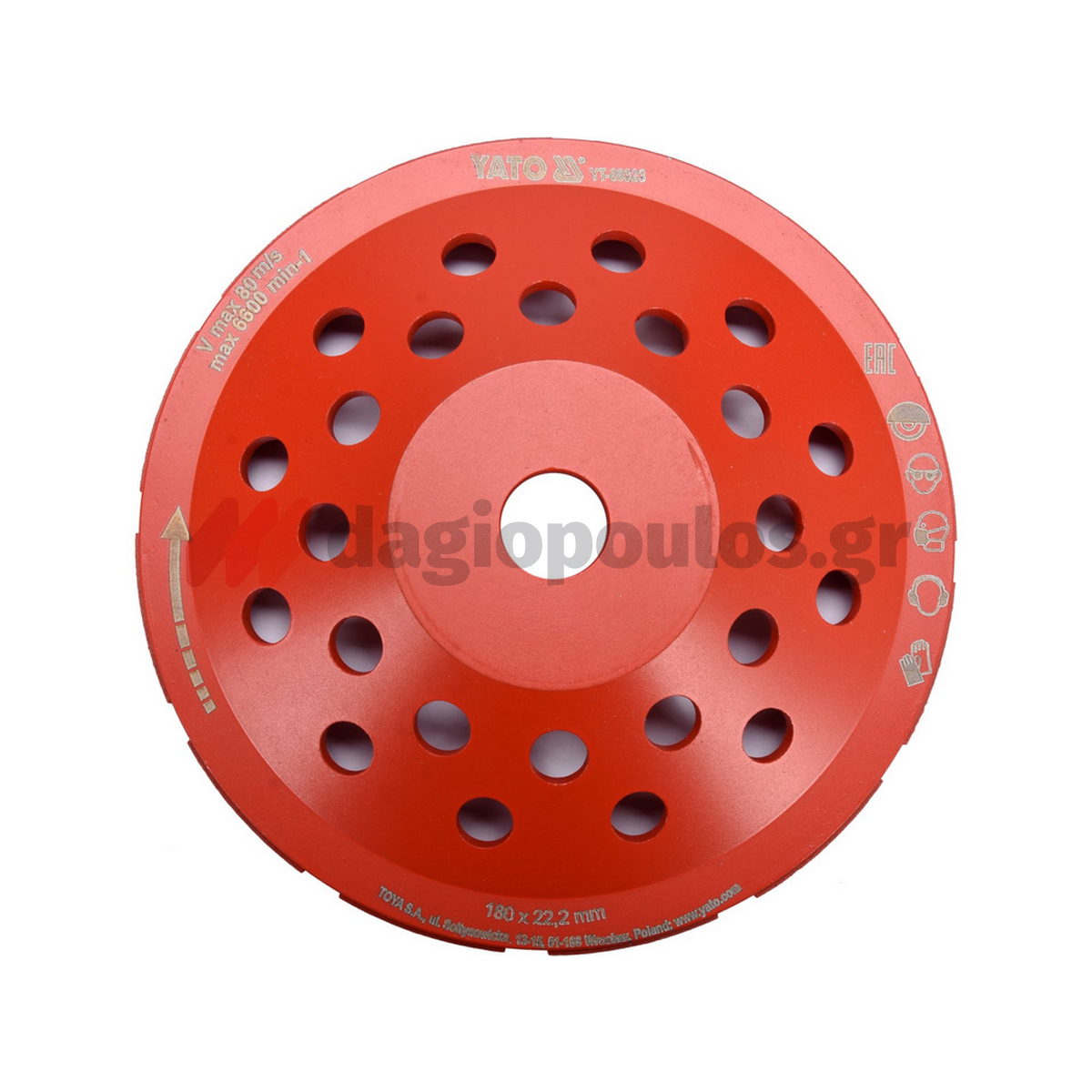 Yato YT-60323 Δίσκος Διαμαντέ (Διαμαντόδισκος) Λείανσης Μπέτου 180mm