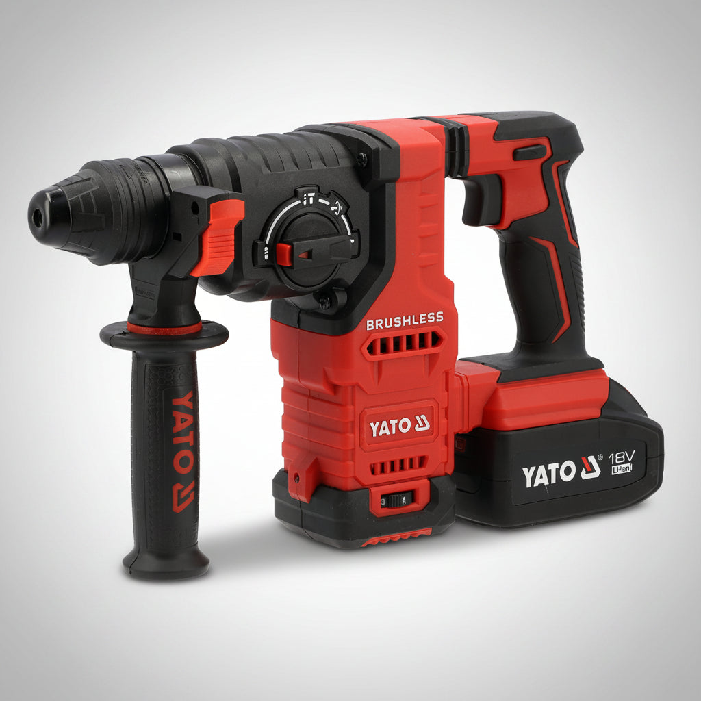 Yato YT-827724 SDS Plus Brushless Πνευματικό Πιστολέτο Μπαταρίας 18V Li-Ion 2.8J Με 2 Μπαταρίες 4.0Ah
