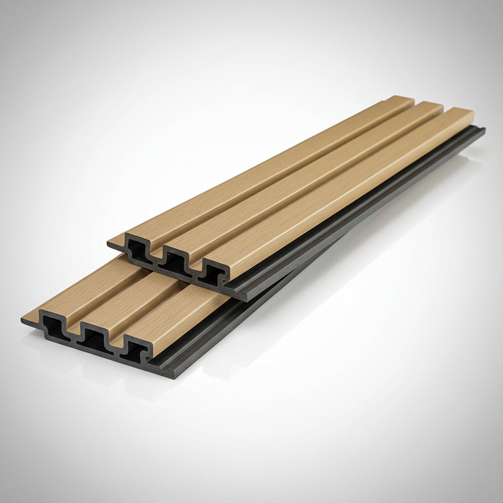 3D WPC Συνθετικό Panel 2ης Γενιάς Με Πηχάκια 5550 Light Oak 25mm x 147.5mm 2.9mtr