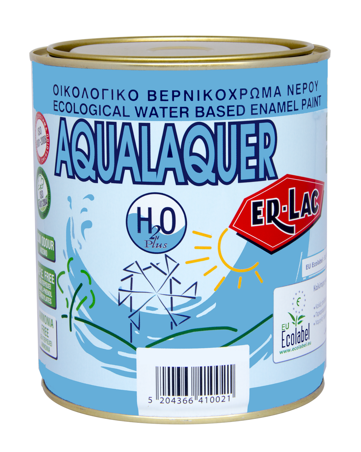 Erlac Aqualaquer Άοσμο Οικολογικό Βερνικόχρωμα Ρεπολίνη Νερού Για Μέταλλα & Ξύλα Λευκή ΜΑΤ