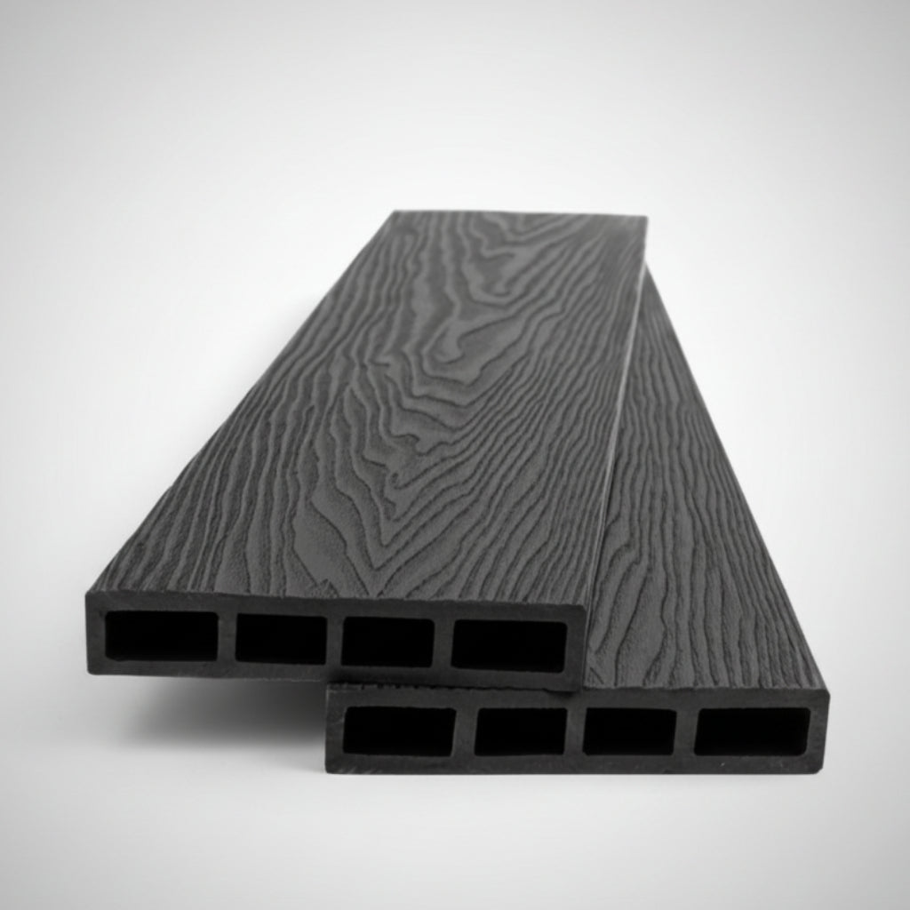 WPC Περίφραξης Νέας Γενιάς 3D Νερά Ξύλου 9050 Dark Grey 120x20mm 3.6mtr