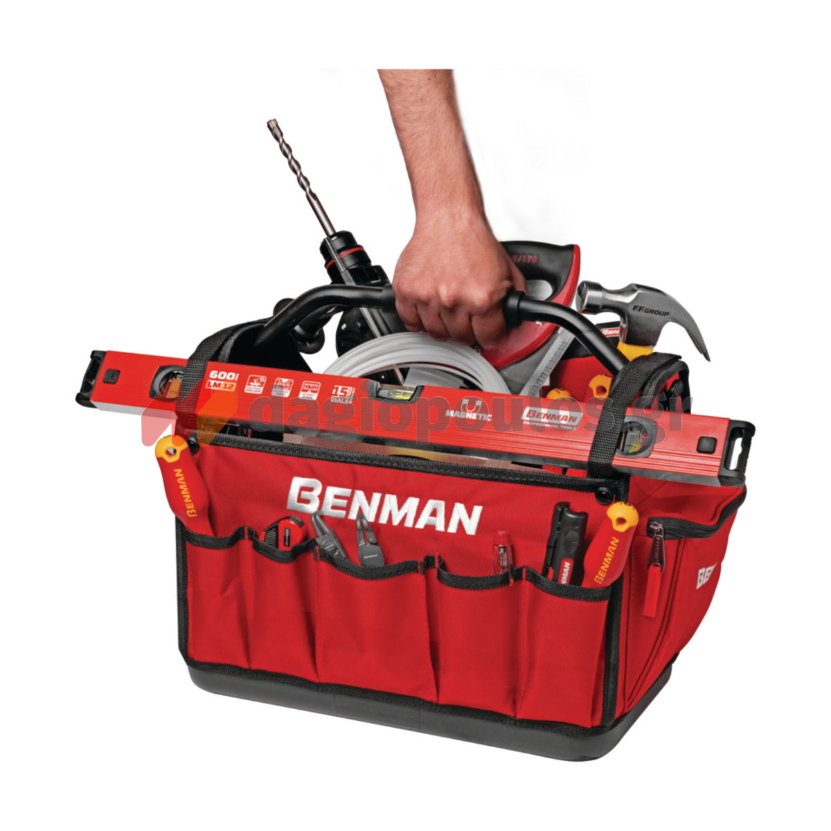 Benman 73195 Εργαλειοθήκη Υφασμάτινη Ανοικτού Τύπου Με Κεντρική Χειρολαβή