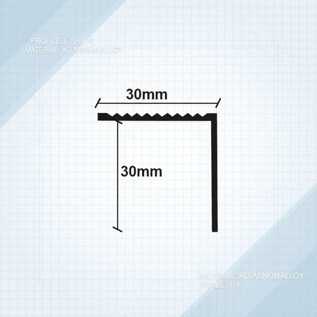 Προφίλ Παρκέ - Laminate Γωνιά 30mm x 30mm x 2750mm Ασημί