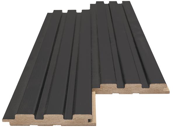 3D Wall Panel MDF Beat DL 507090 Black Lead Με Πηχάκια 2750mm x 119mm x 16mm