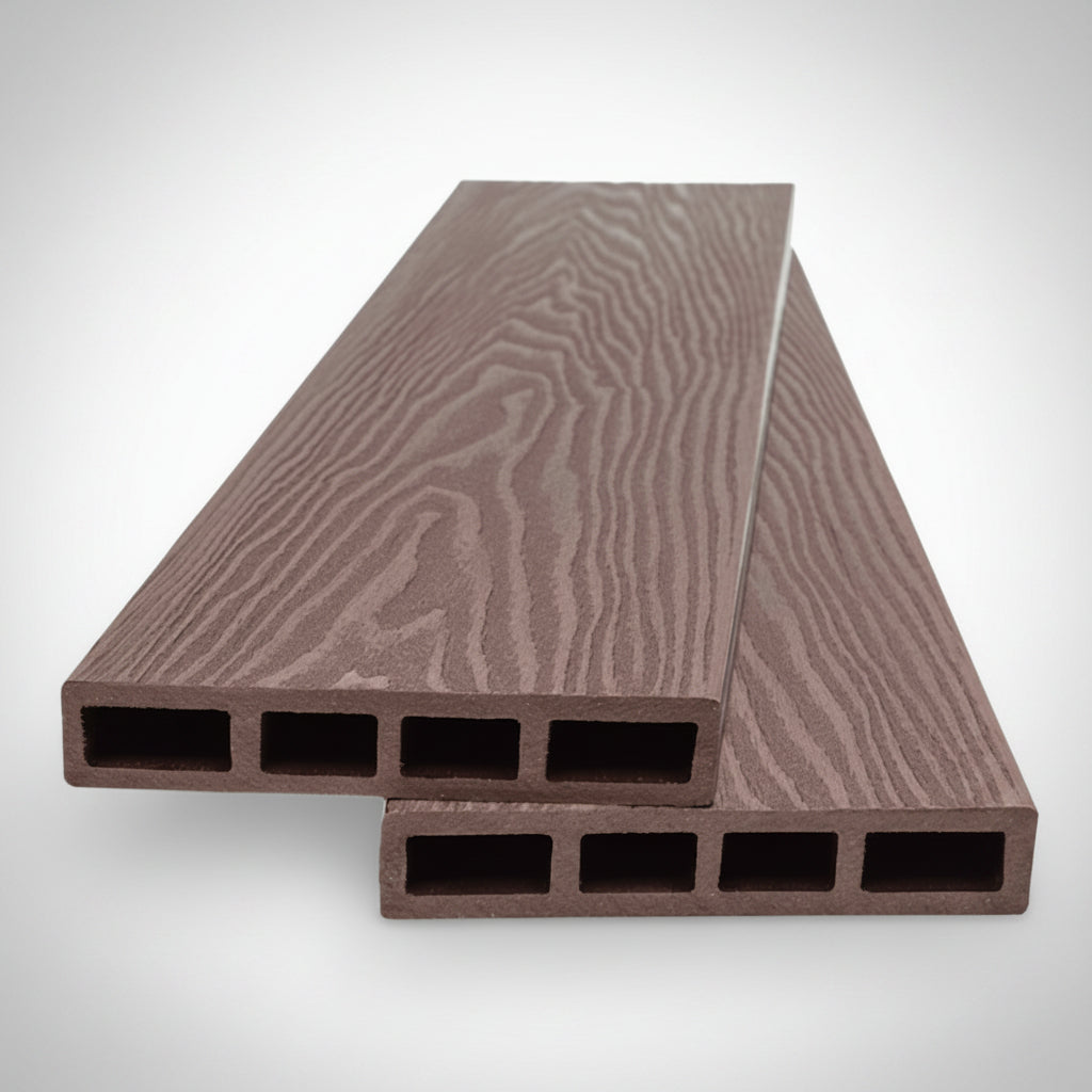 WPC Περίφραξης Νέας Γενιάς 3D Νερά Ξύλου 9040 Light Brown 120x20mm 3.6mtr