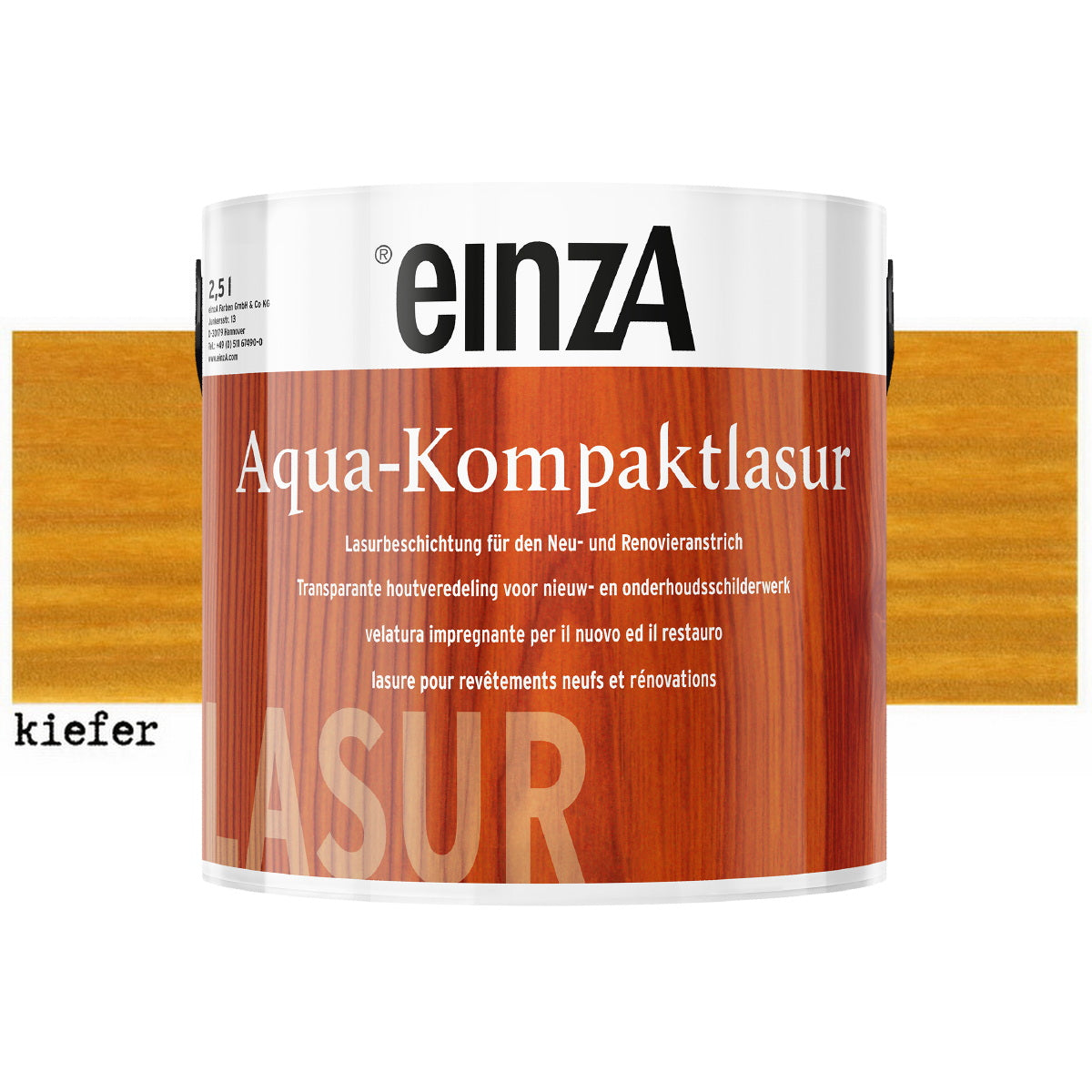 einzA Aqua-Kompaktlasur Βερνίκι Εμποτισμού Προστασίας Ξύλου Νερού ΠΕΥΚΟ (KIEFER)