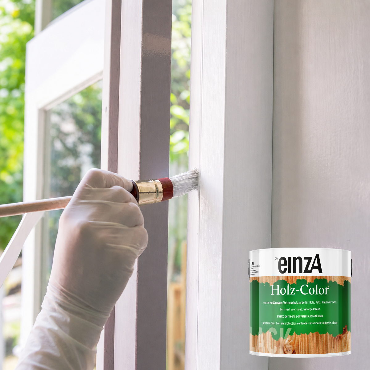 einzA Holz-Color Wetterschutz Χρώμα Εμποτισμού Προστασίας Ξύλινων Επιφανειών Άοσμο Νερού ΛΕΥΚΟ