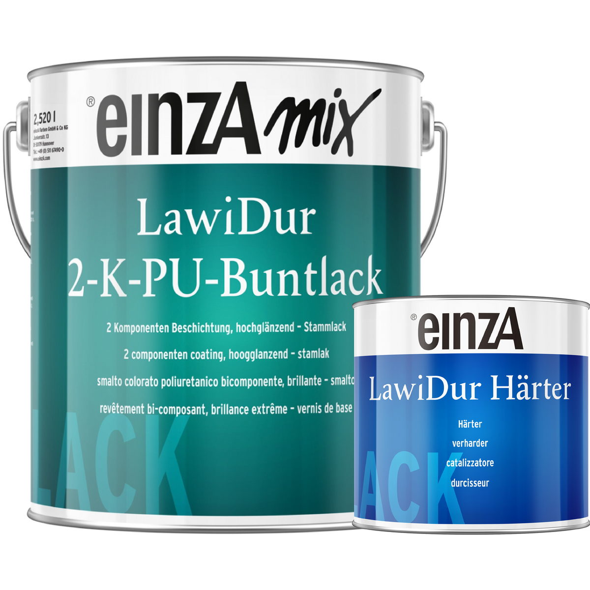 einzA LawiDur 2-K-PU-Buntlack Εποξειδικό Χρώμα Πολυουρεθάνης 2 Συστατικών Εξωτερικής & Εσωτερικής Χρήσης ΛΕΥΚΟ ΓΥΑΛΙΣΤΕΡΟ