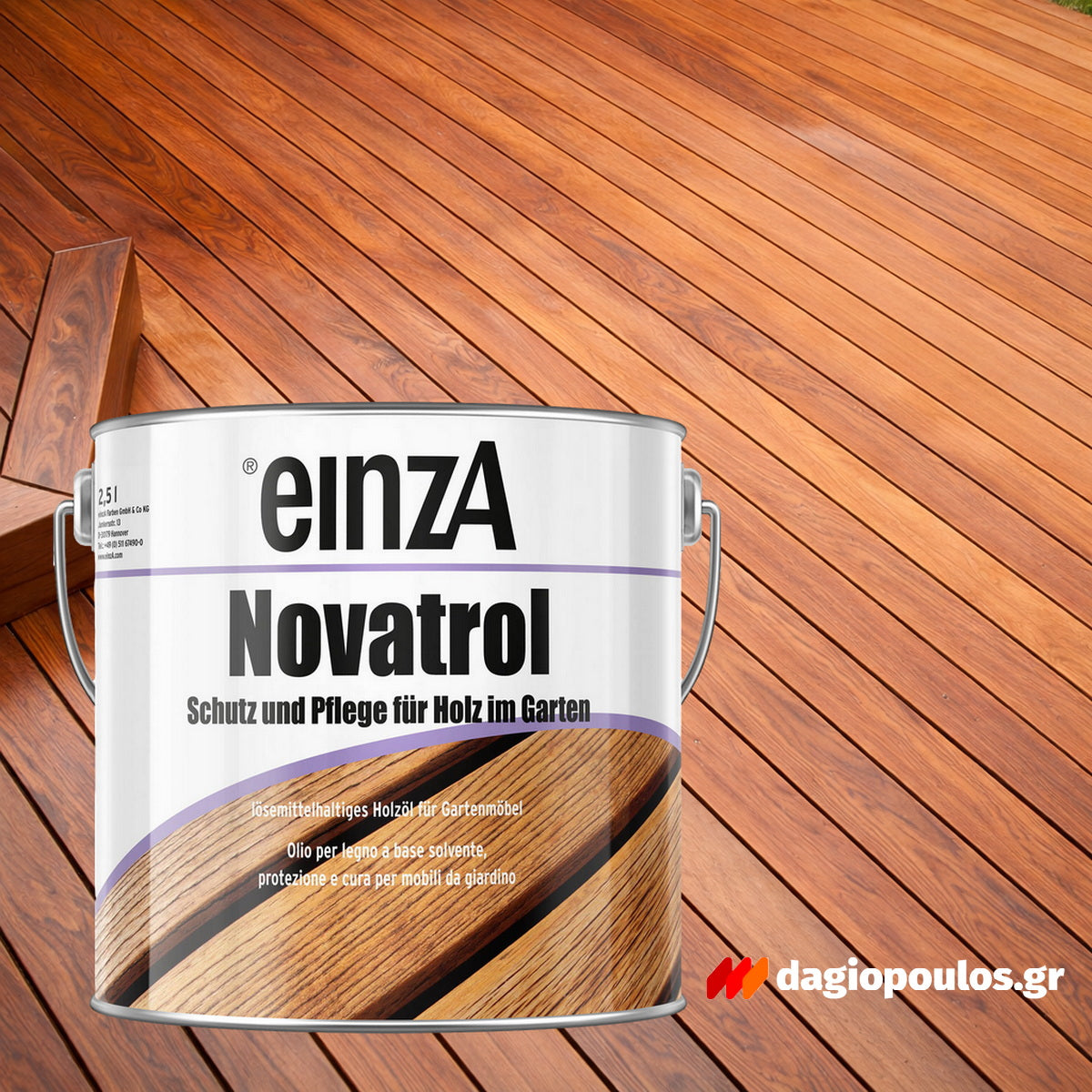 einzA Novatrol Holzöl Λάδι Συντήρησης & Προστασίας Decks & Δαπέδων Κήπου Ματ ΑΧΡΩΜΟ (FARBLOS)