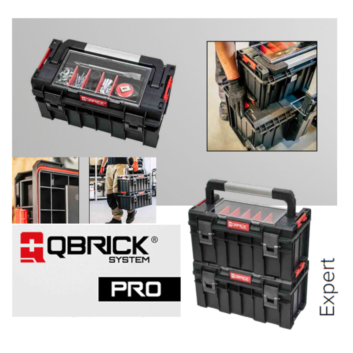 Qbrick System One Pro 600 Expert Εργαλειοθήκη Κλειστή Με Εξωτερική Ταμπακιέρα (Organizer) 21.5" 22Lt