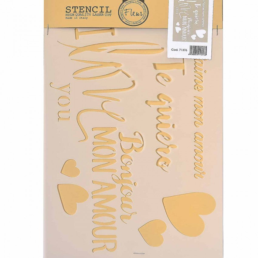 Fleur Stencil 71376 Love Διακόσμηση Τοίχου 21*29,7cm