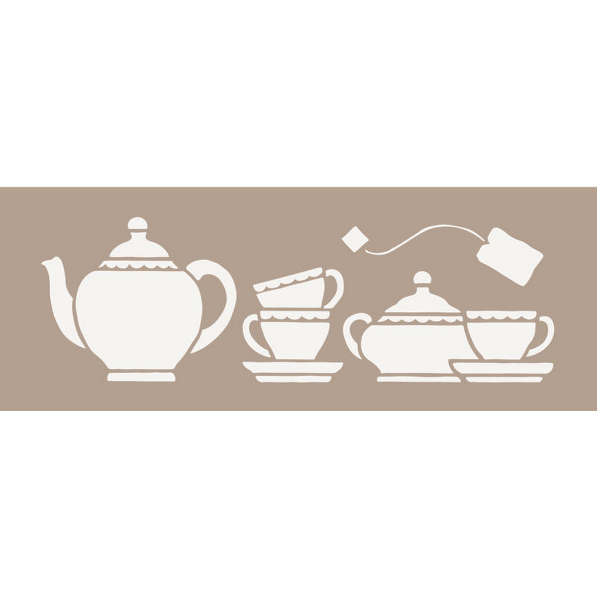 Fleur Stencil 71649 Border Tea Time Διακόσμηση Τοίχου 15*40cm
