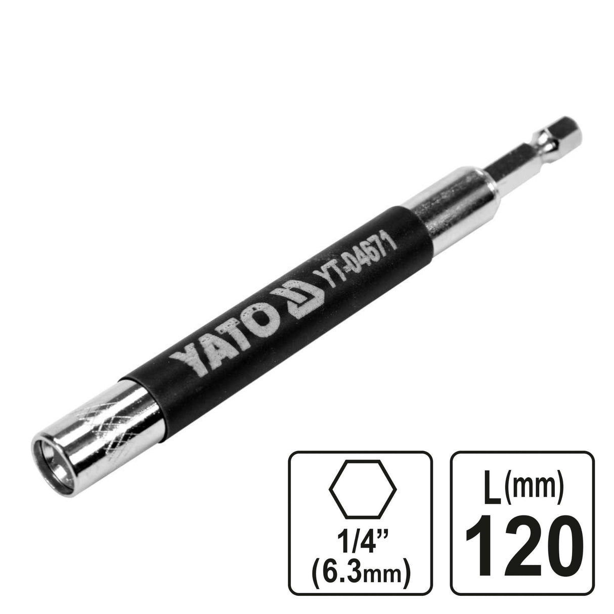 Yato YT-04671 Μαγνητικός Φορέας Προέκταση 1/4" 120mm Μεγάλου Μήκους