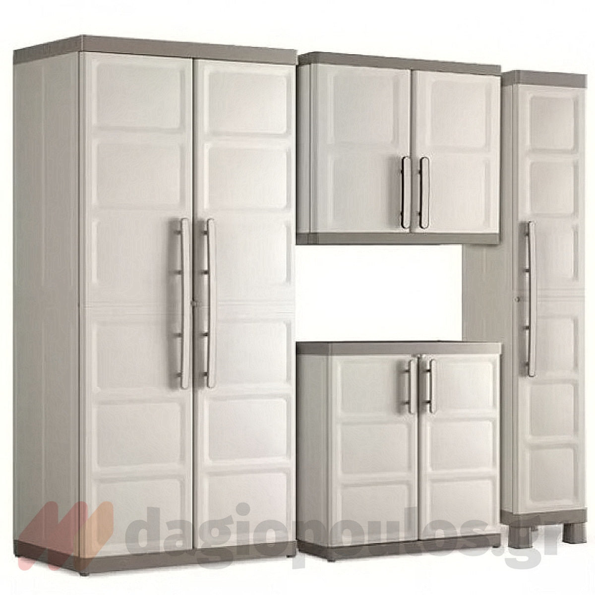 Keter Excellence Base XL Ντουλάπα Δίφυλλη Χαμηλή Με 2 Ράφια Μπεζ