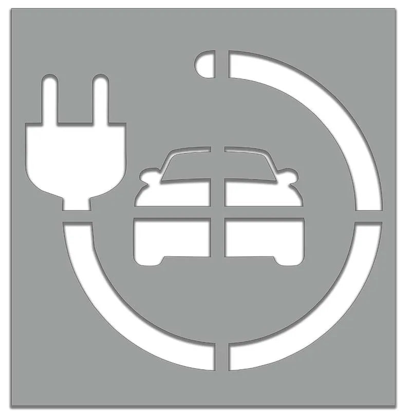 Stencil Σήμανσης Διαδρόμου - Θέσης Φόρτισης Ηλεκτρικών Αυτοκινήτων