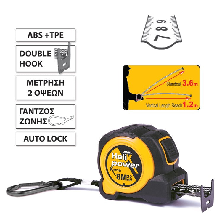Helix Wave Επαγγελματική Μετροταινία Ρολό 32mm x 8mtr