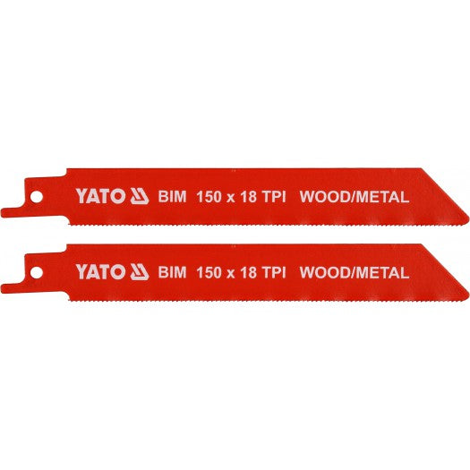 Yato YT-33931 Λάμες Σπαθοσέγας (Σεγάτσας) Bi-Metal Για Ξύλο Μέταλλο 18TPI 150mm Σετ 2 Τεμ
