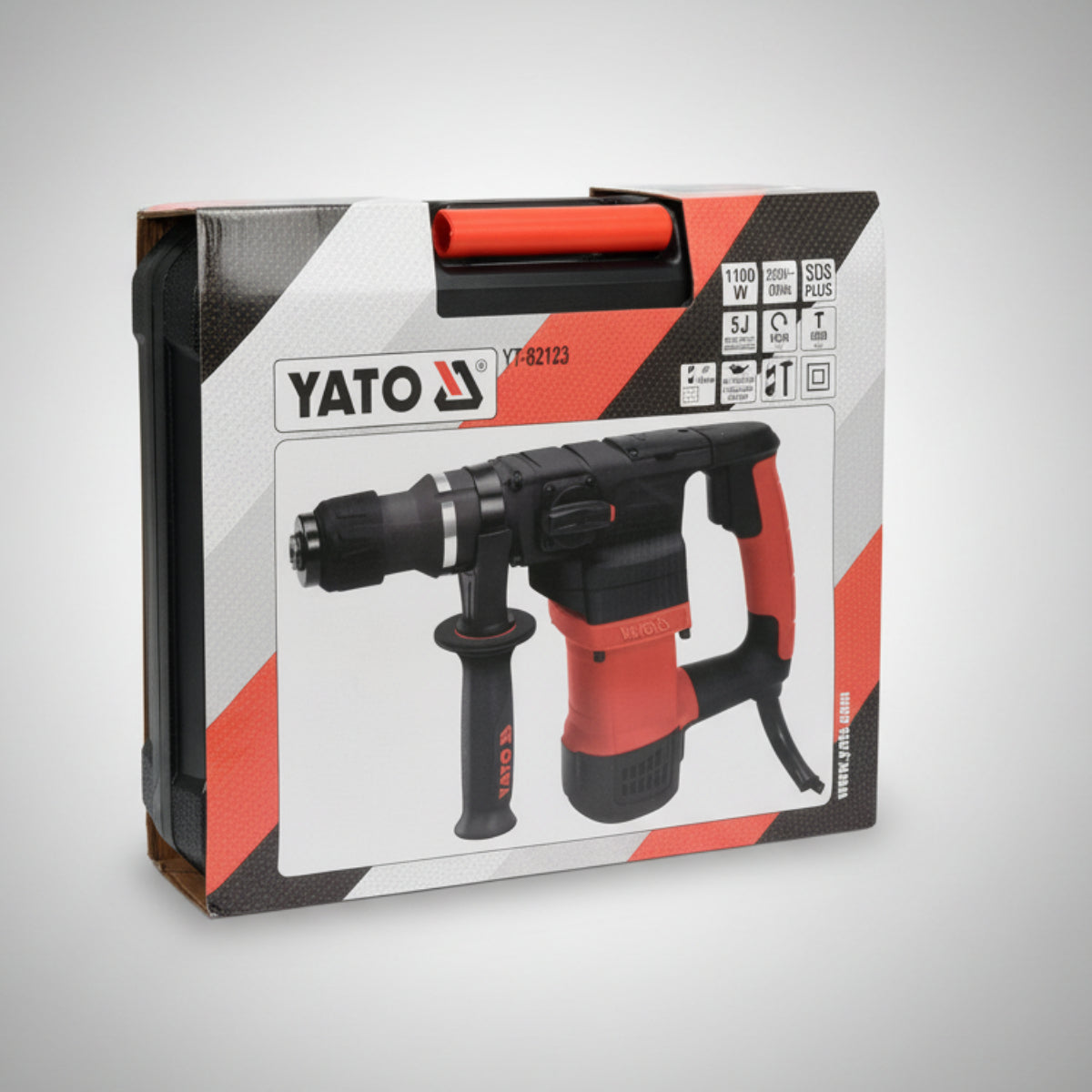 Yato YT-82123 SDS Plus Ηλεκτρικό Σκαπτικό Κρουστικό Πνευματικό Πιστολέτο 1100Watt 5.0J 8.0Kg Με Βαλίτσα
