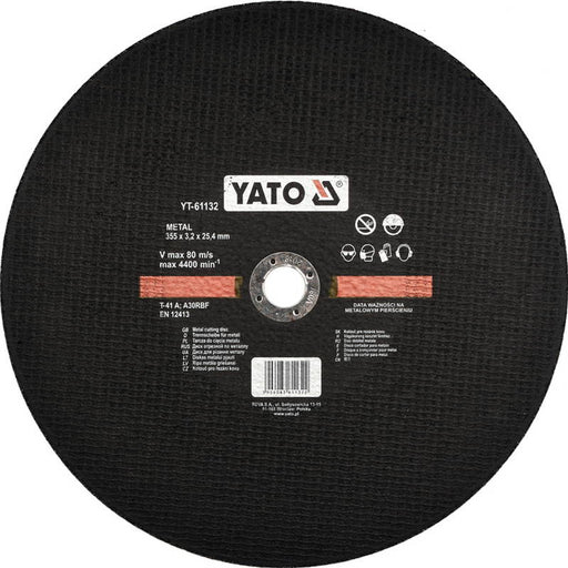 YATO YT-61132 Δίσκος Κοπής Μετάλλου 355mm Dagiopoulos.gr