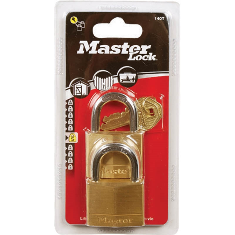 Master Lock 120EURT Συλλογή Λουκέτα Ορειχάλκινα 20mm Σετ 2 Τεμ Με Όμοιο Κλειδί