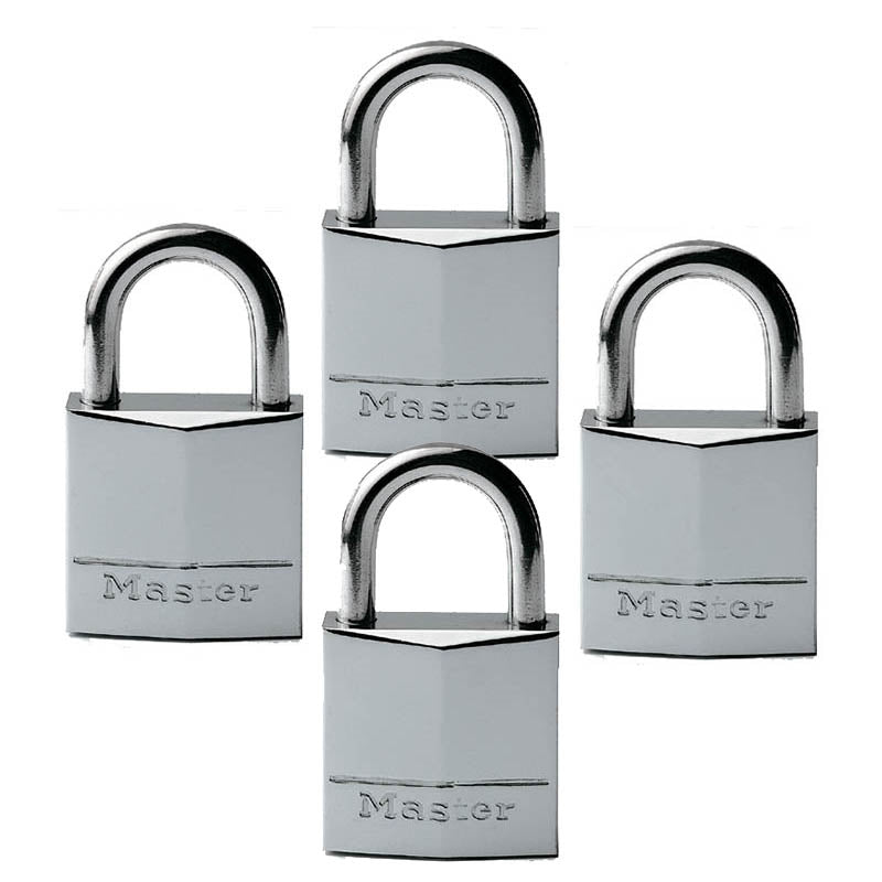 Master Lock Σετ 4 μπρούτζινα, επινικελωμένα λουκέτα με λαιμό Inox